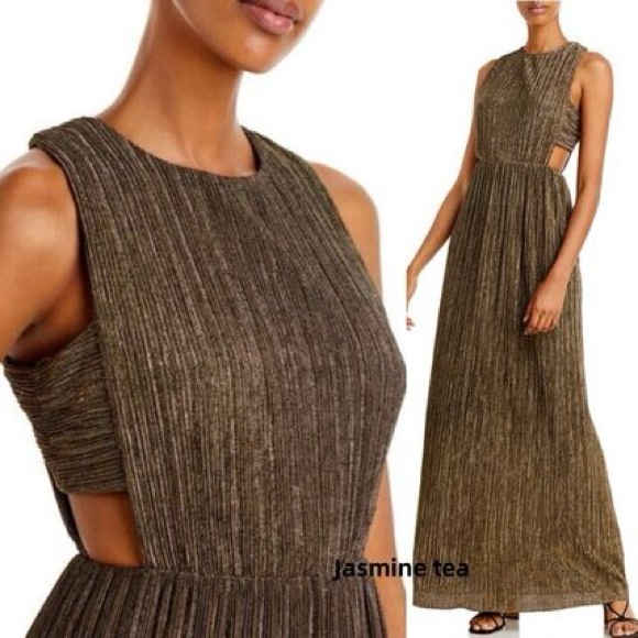 NWOT;BCBG Maxazria Pleated Metallic Evening Gown - Picture 12 of 12